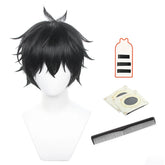 Halloweez Dan Heng Cosplay Wig - Short Version, Rose Net, Heat Resistant Synthetic Fiber, Adjustable for Halloween - Halloweez